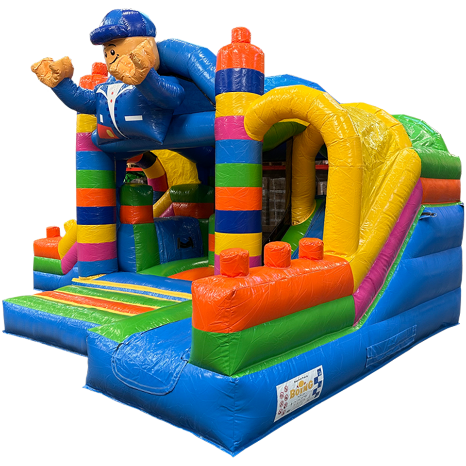 Blocs Colorés Château Gonflable Avec 2 Toboggans