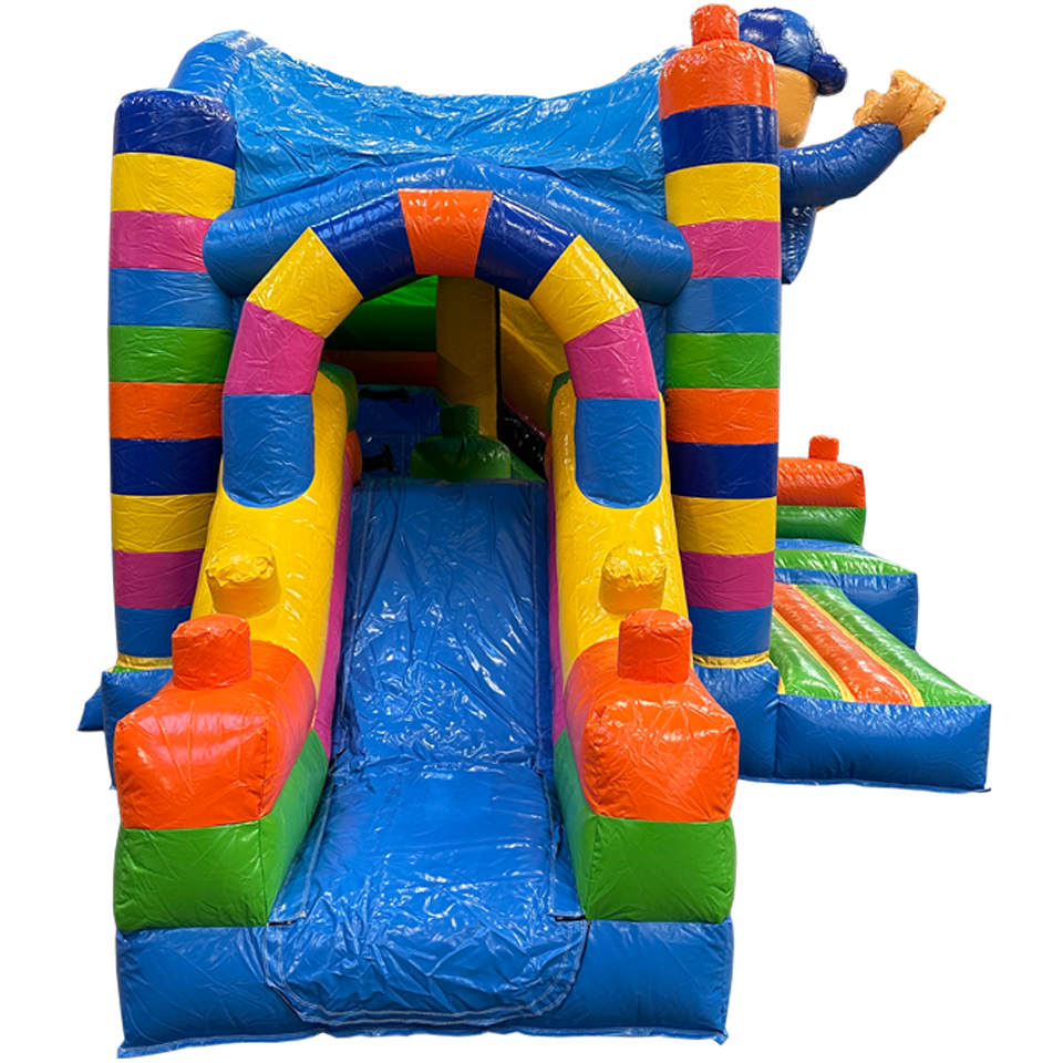 Blocs Colorés Château Gonflable Avec 2 Toboggans