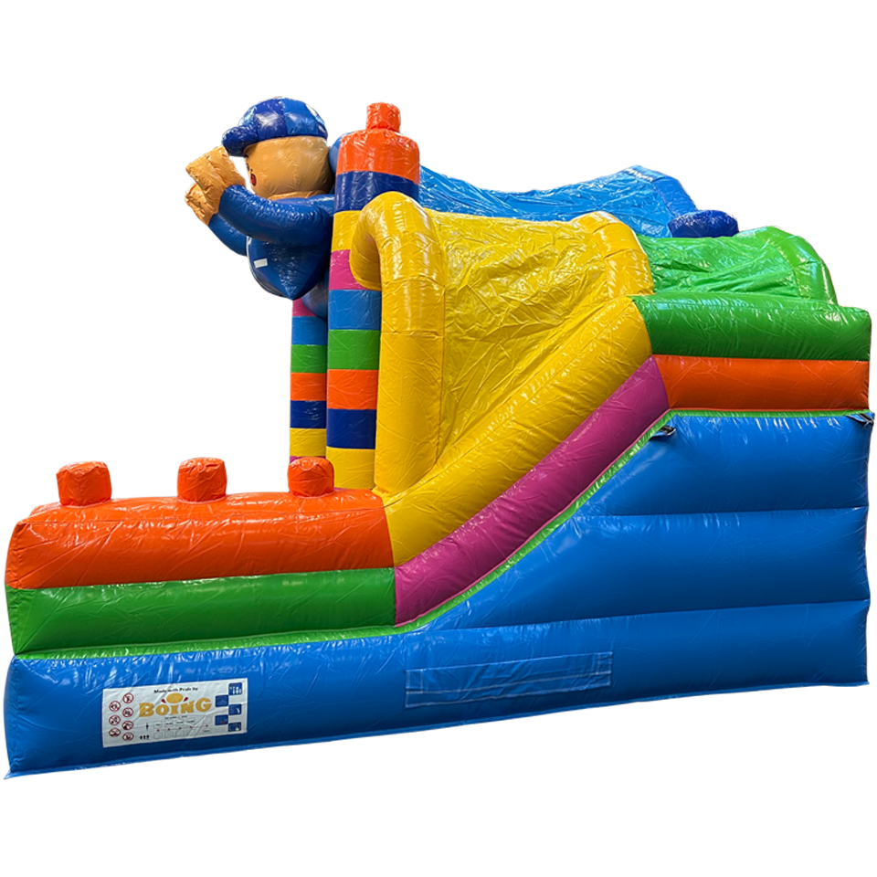 Blocs Colorés Château Gonflable Avec 2 Toboggans