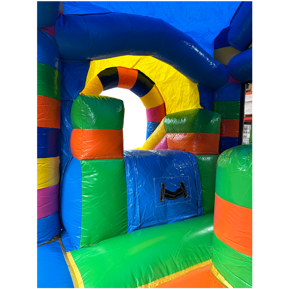 Blocs Colorés Château Gonflable Avec 2 Toboggans