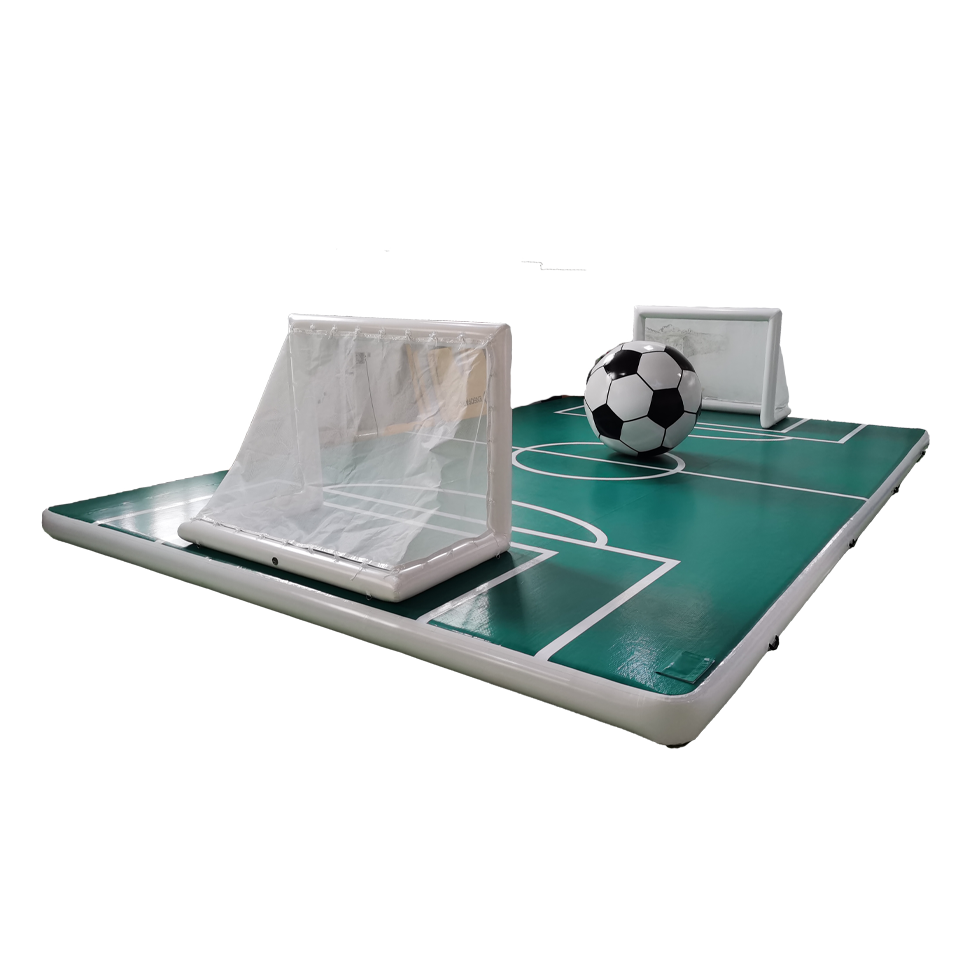 Lacquered inflatable football pitch