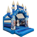 Aframe Midi Princesse Des Neiges Chateau Gonflable Avec Obstacles et Toboggan