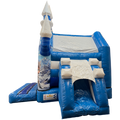 Aframe Midi Princesse Des Neiges Chateau Gonflable Avec Obstacles et Toboggan
