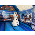 Aframe Midi Princesse Des Neiges Chateau Gonflable Avec Obstacles et Toboggan