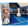 Aframe Midi Princesse Des Neiges Chateau Gonflable Avec Obstacles et Toboggan