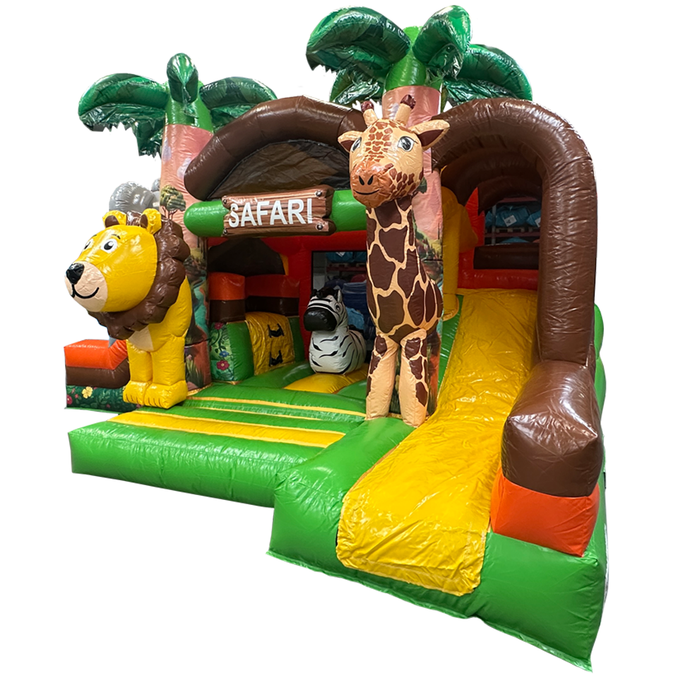 Bouncy Castle with 2 Slides 3D Safari