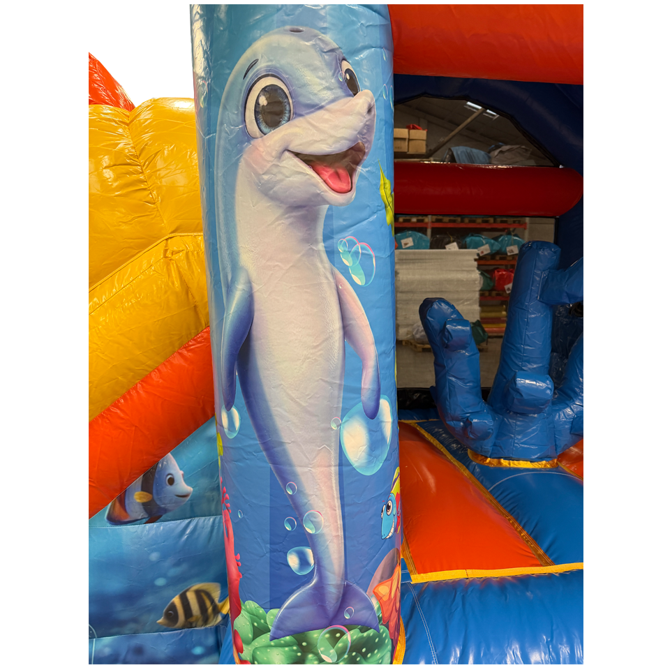 Bouncy Castle with 2 Slides 3D Sea
