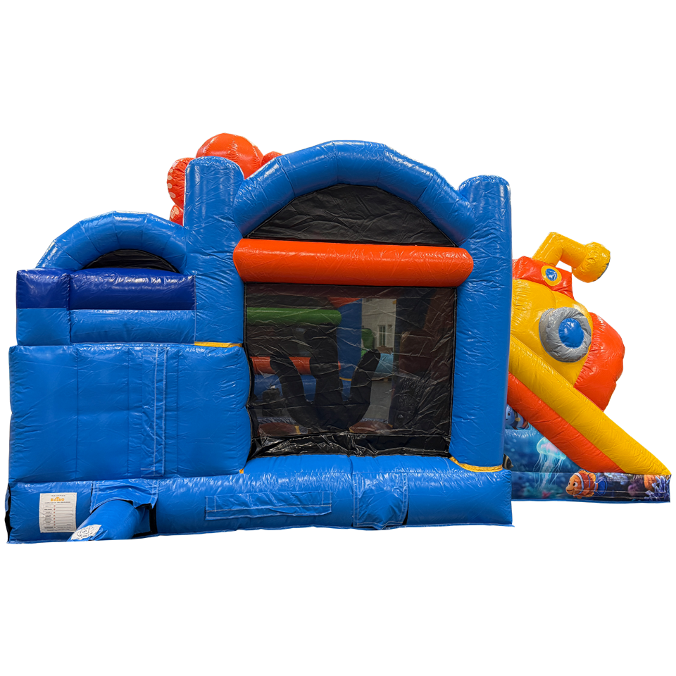 Bouncy Castle with 2 Slides 3D Sea