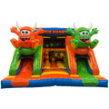 Combo Midi 2 Toboggans Cookie Monster Chateau Gonflable Sans Piscines