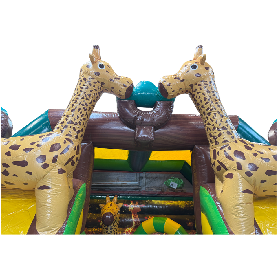 Château Gonflable Combo Midi 2 Toboggans Girafe