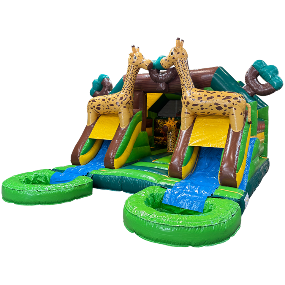 Combo Midi 2 Slides Giraffe Inflatable