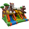 Combo Midi 2 Toboggans Chevaux Chateau Gonflable