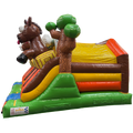 Combo Midi 2 Toboggans Chevaux Chateau Gonflable