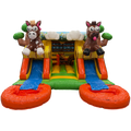Combo Midi 2 Toboggans Chevaux Chateau Gonflable