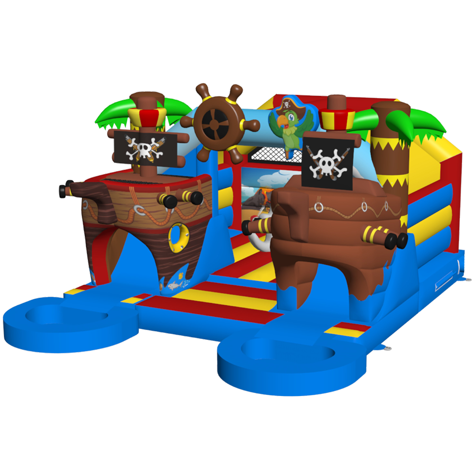 Combo Midi 2-Slide Pirate Ship Inflatable