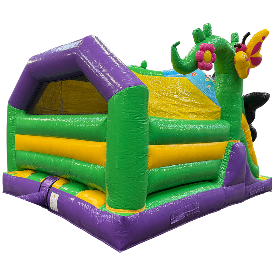 Château Gonflable Combo Midi 3D Papillon avec Obstacle