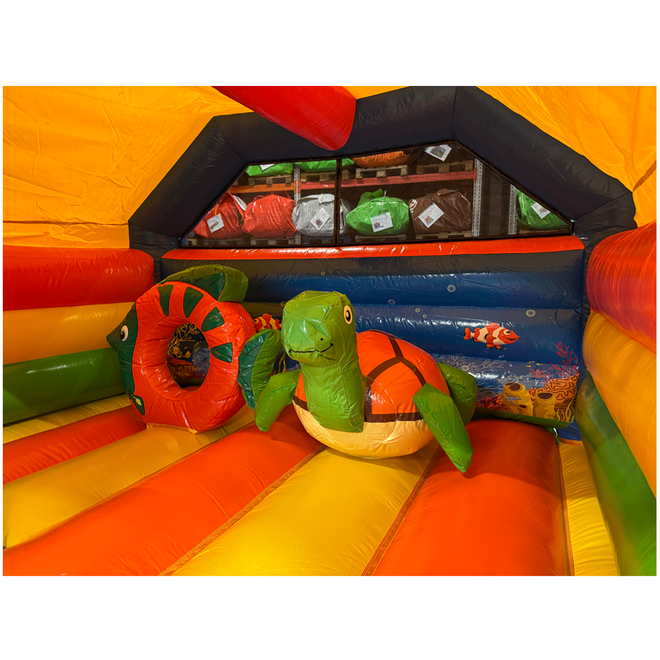 Combo Château Gonflable Clown Poisson Midi 3D Avec Obstacles