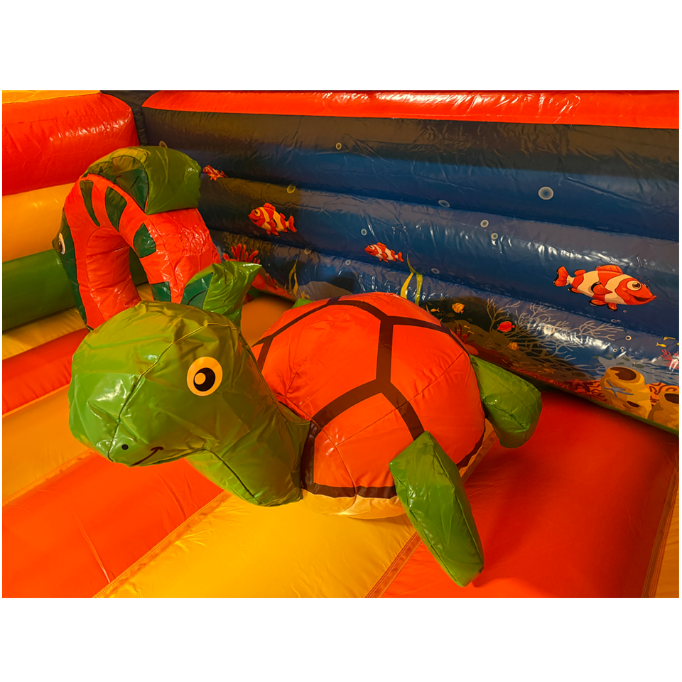Combo Château Gonflable Clown Poisson Midi 3D Avec Obstacles