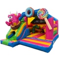 Combo Midi 3D Cookie Monster Fushia Chateau Gonflable Avec Obstacles