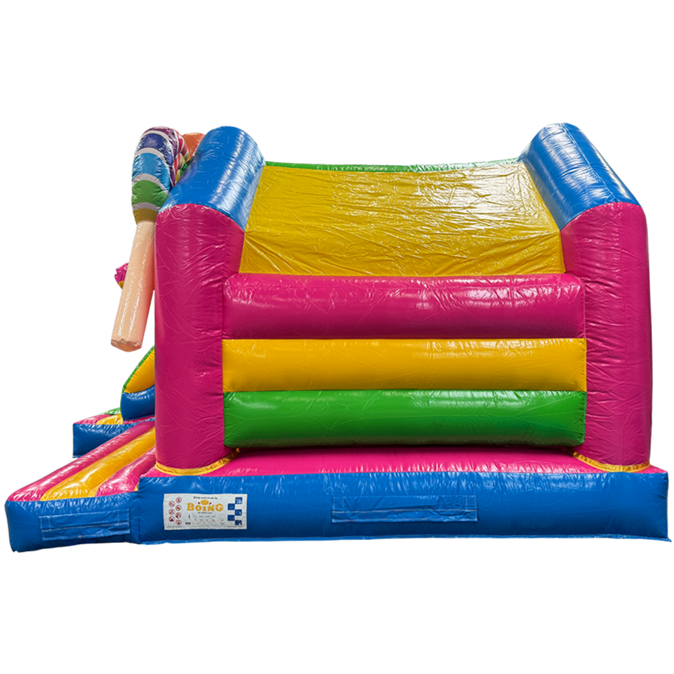 Château Gonflable Combo Midi 3D Monstre des Biscuits Fushia Avec Obstacles