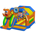 Combo Midi 3D Cookie Monster Orange Chateau Gonflable Avec Obstacles