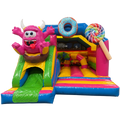 Combo Midi 3D Cookie Monster Fushia Chateau Gonflable Avec Obstacles
