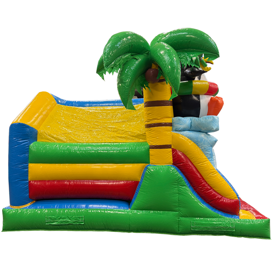 Château Gonflable Combo Midi 3D Crazy Penguin Avec Obstacle