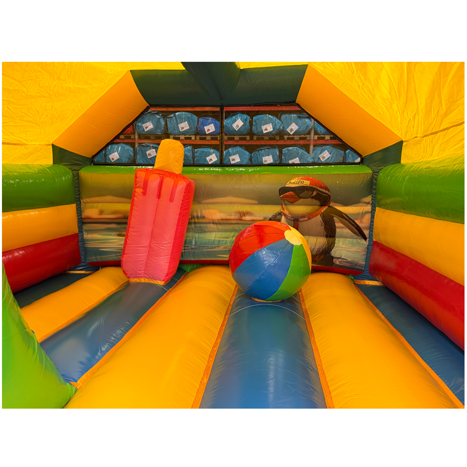 Château Gonflable Combo Midi 3D Crazy Penguin Avec Obstacle