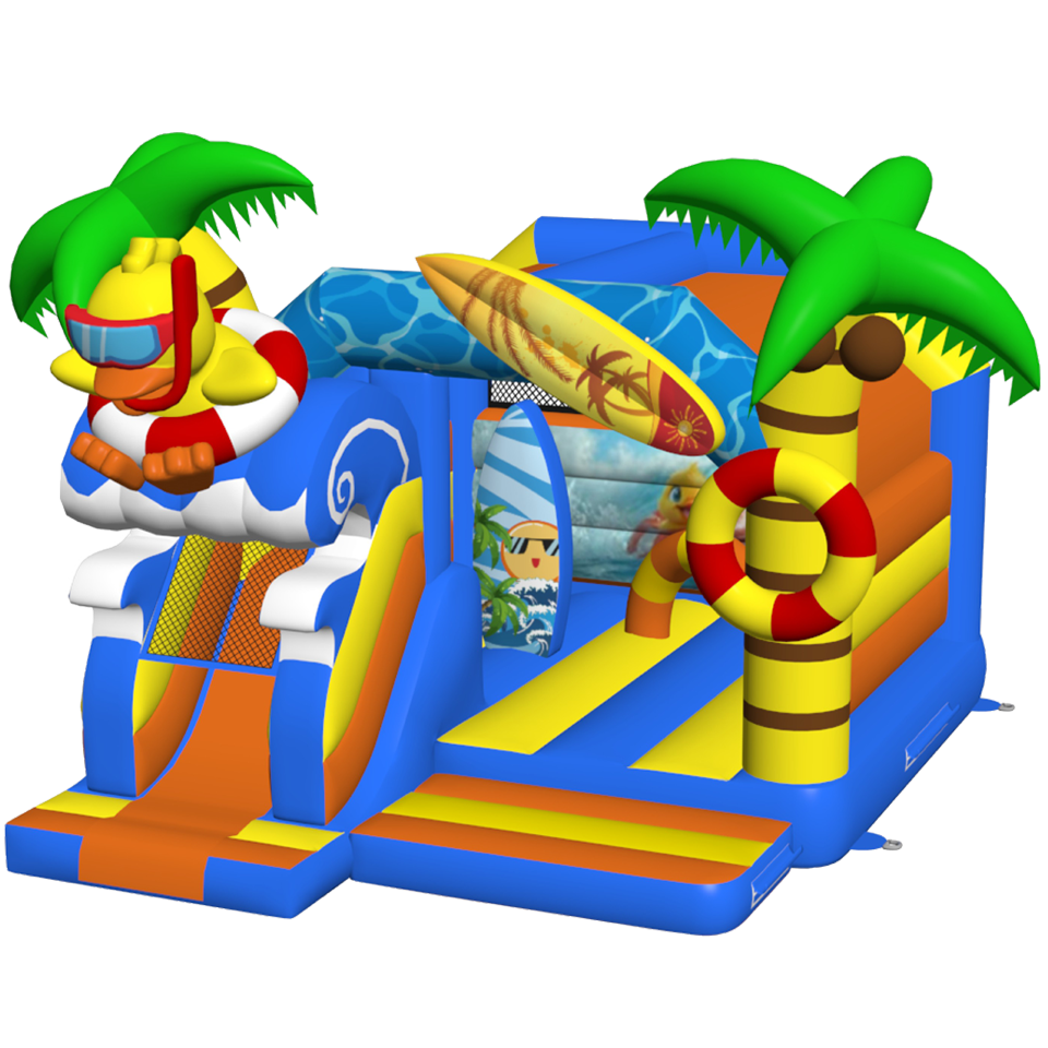 Château gonflable Combo Midi 3D Canard avec obstacles