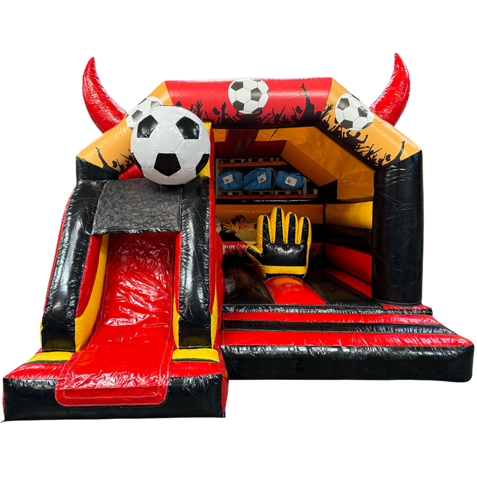 Midi 3D Voetbal Springkasteel Met Obstakels