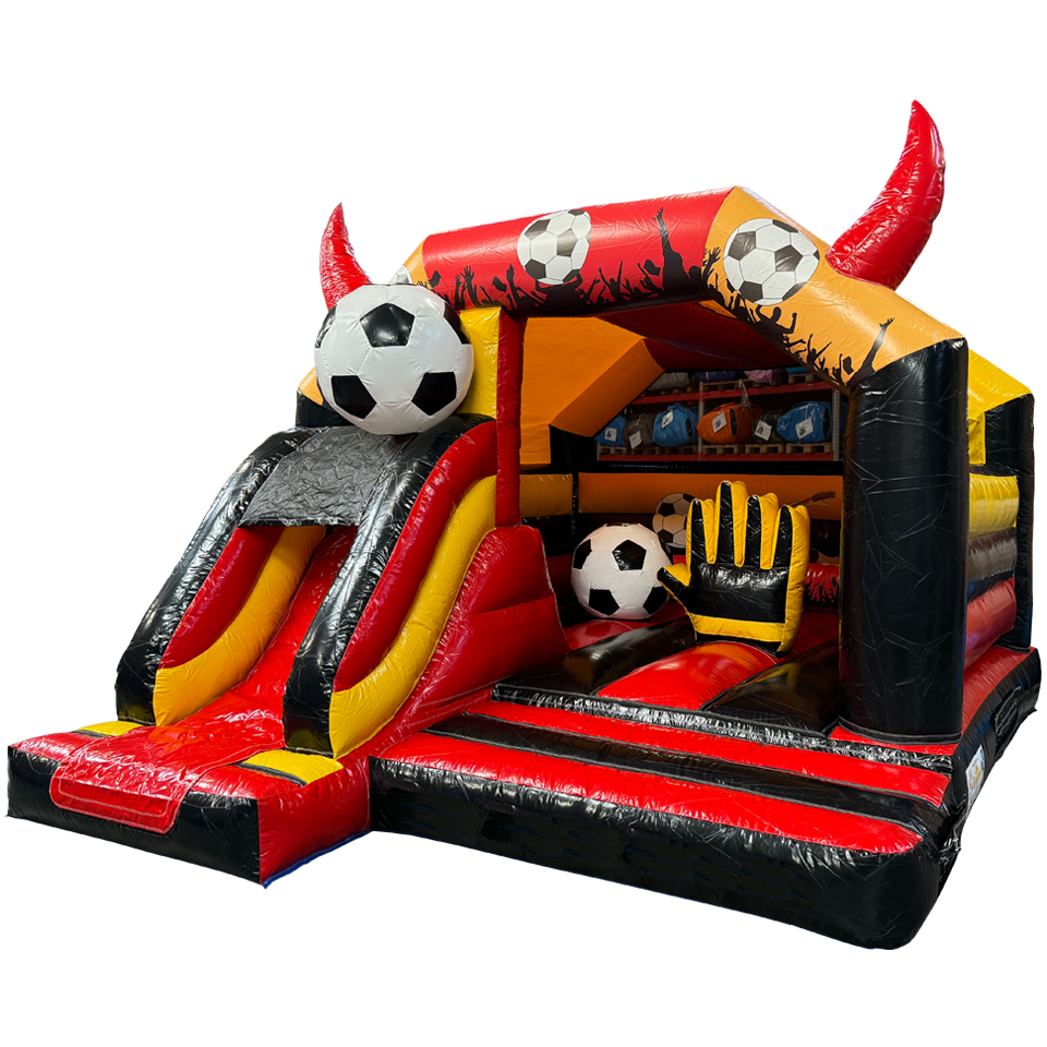 Combo Midi 3D Voetbal Springkasteel Met Obstakels