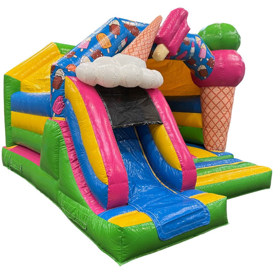 Château Gonflable Combo Midi 3D Glaces avec Obstacles