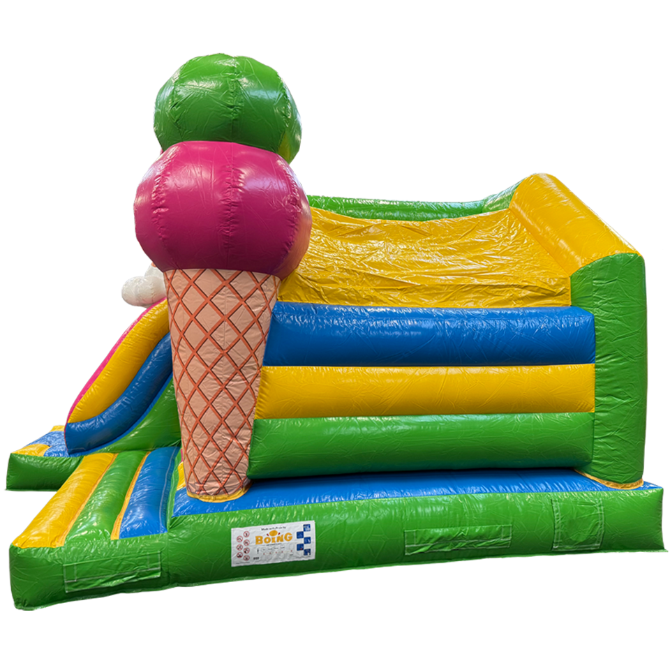 Château Gonflable Combo Midi 3D Glaces avec Obstacles