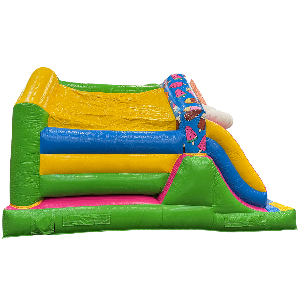 Château Gonflable Combo Midi 3D Glaces avec Obstacles