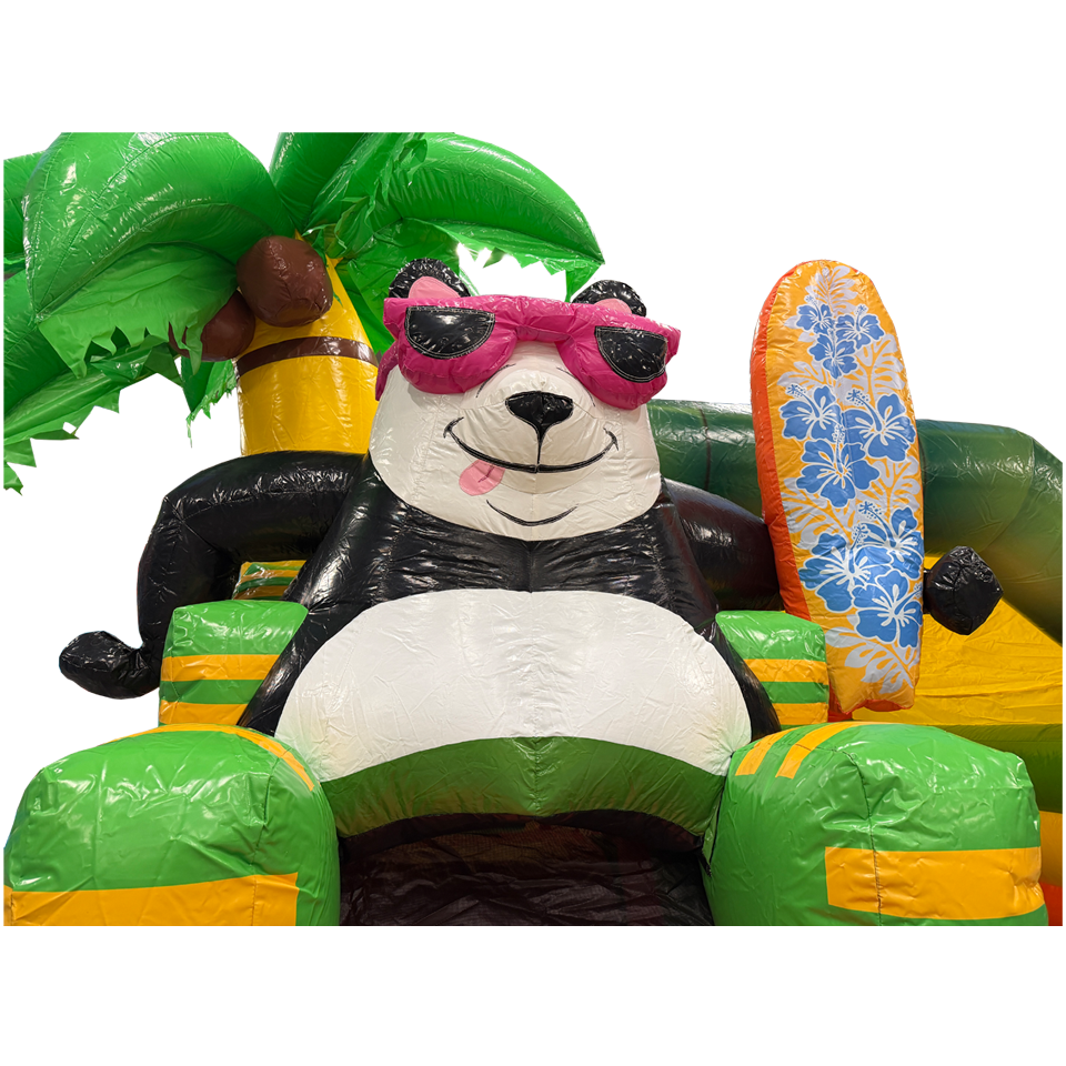 Combo Midi 3D Surfing Panda Inflatable With Obstacle