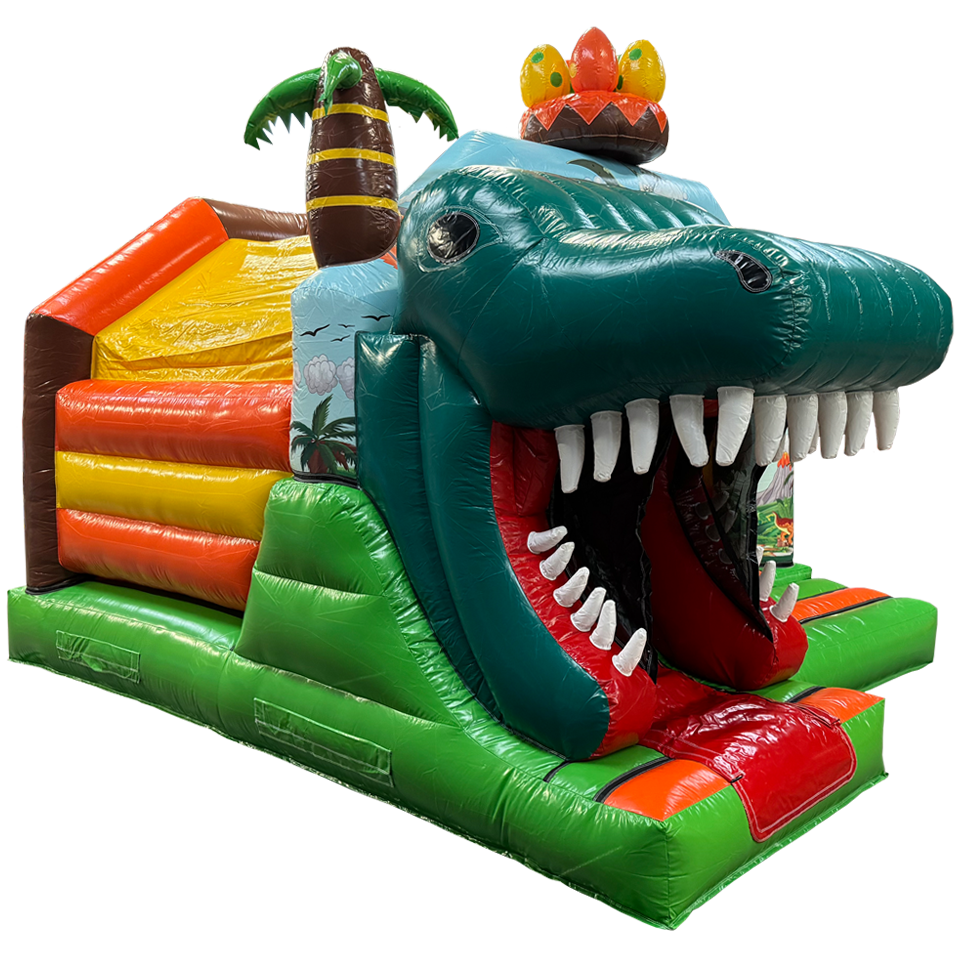 Midi 3D Trex Met Obstakels Springkasteel