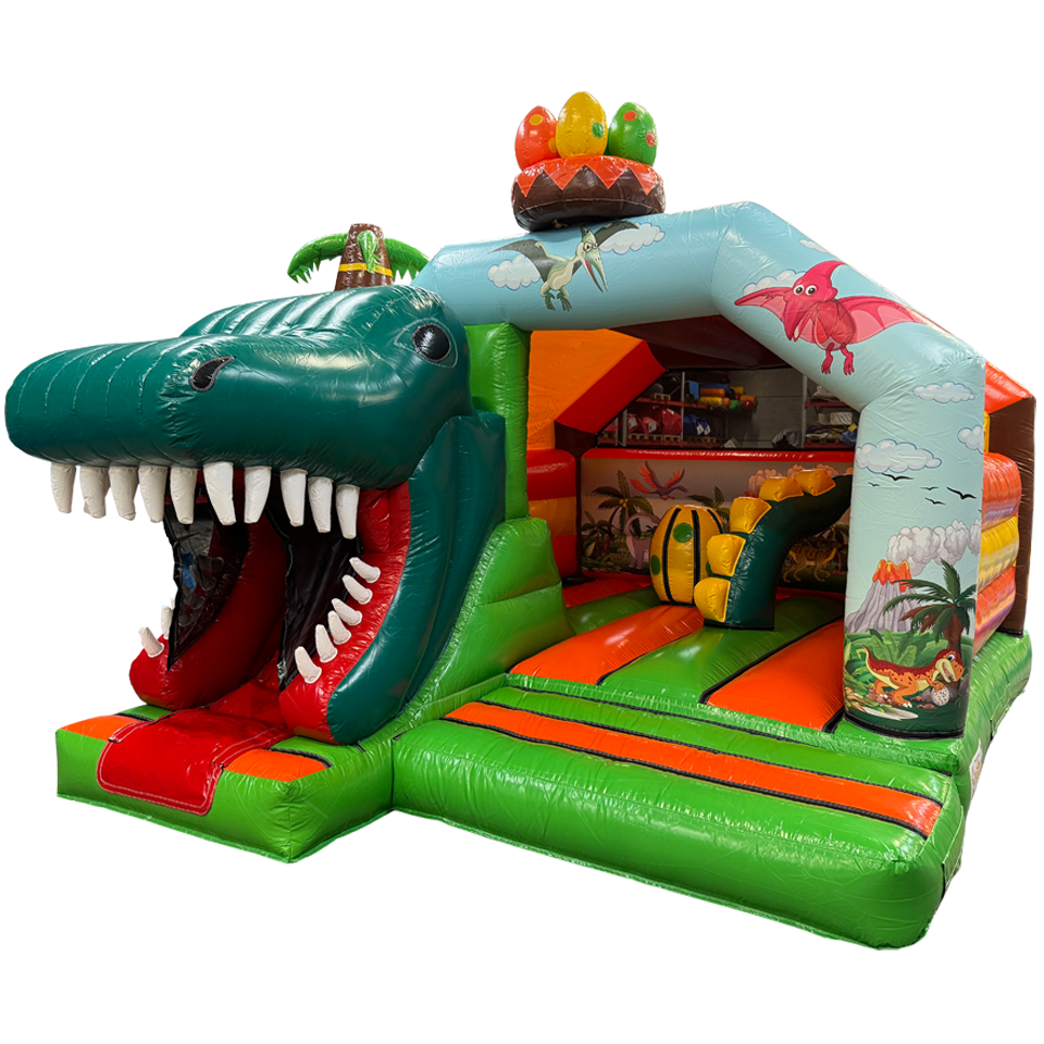 Combo Midi 3D Trex Met Obstakels Springkasteel