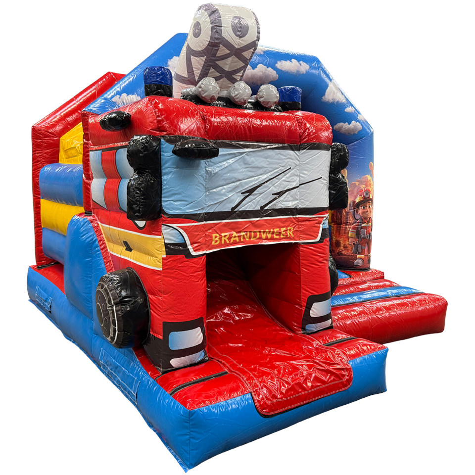 Château Gonflable Camion de Pompiers 3D Mini Combo