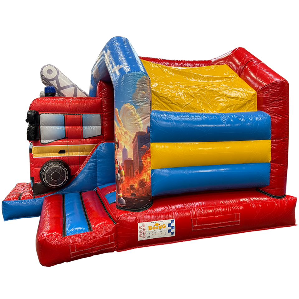 Château Gonflable Camion de Pompiers 3D Mini Combo