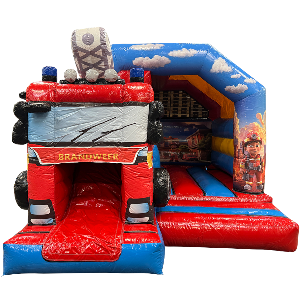 Château Gonflable Camion de Pompiers 3D Mini Combo
