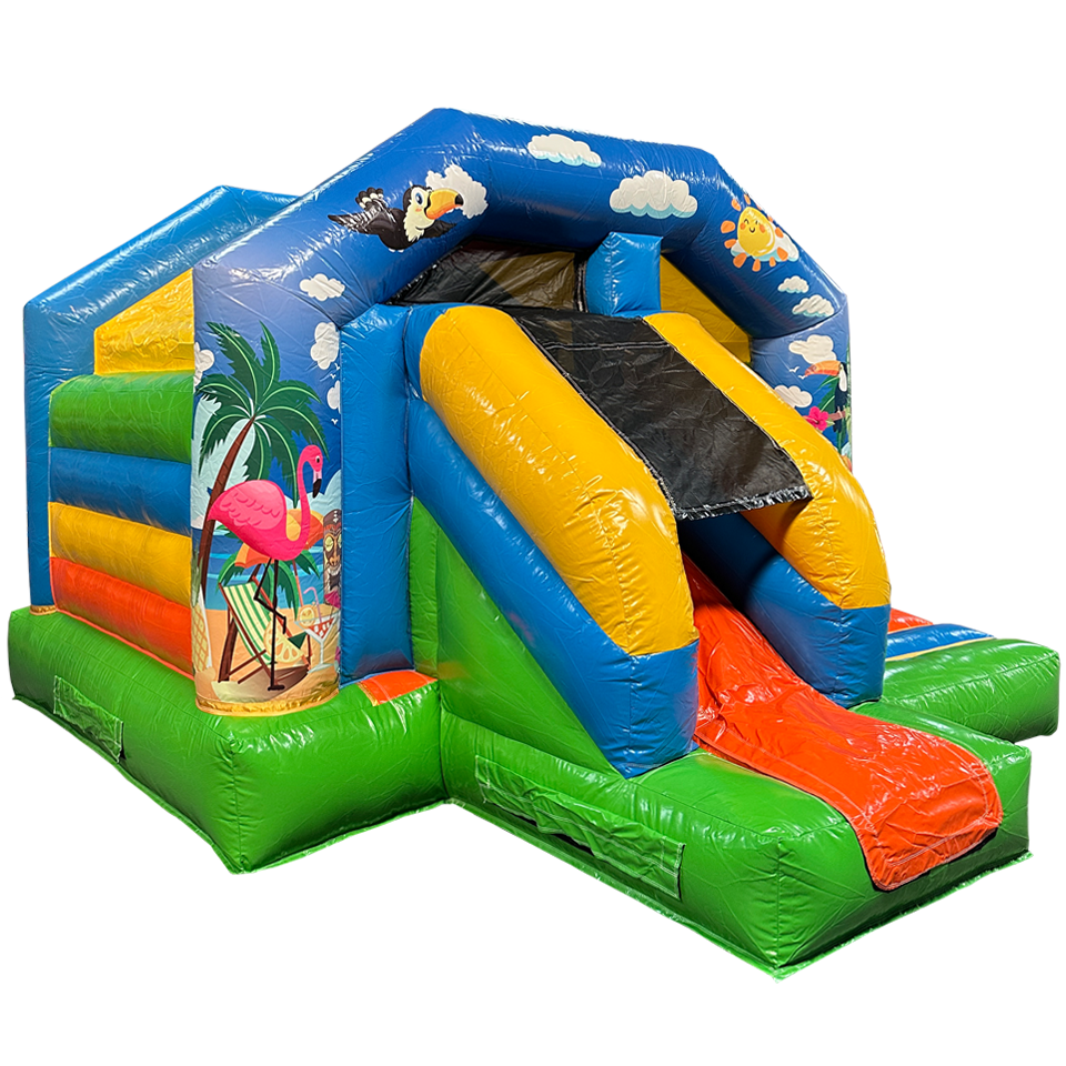 Combo Mini Tropisch Strand Springkasteel