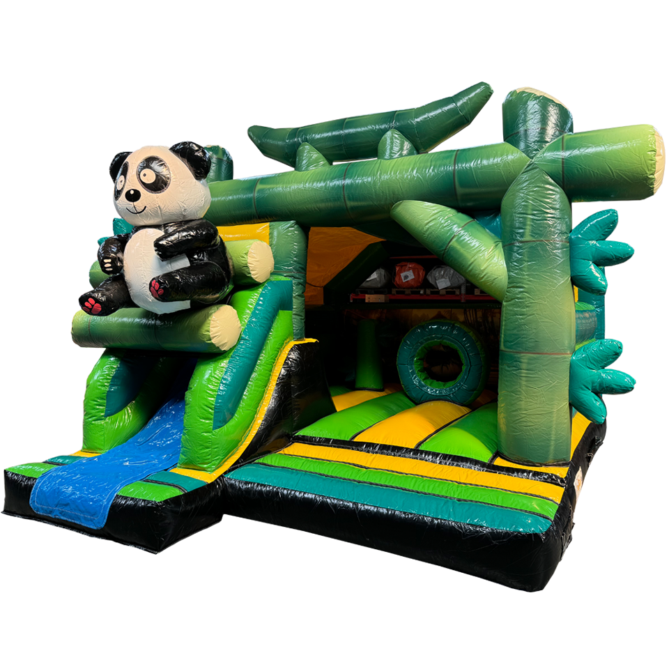 Château gonflable Combo Midi 3D Panda avec obstacles