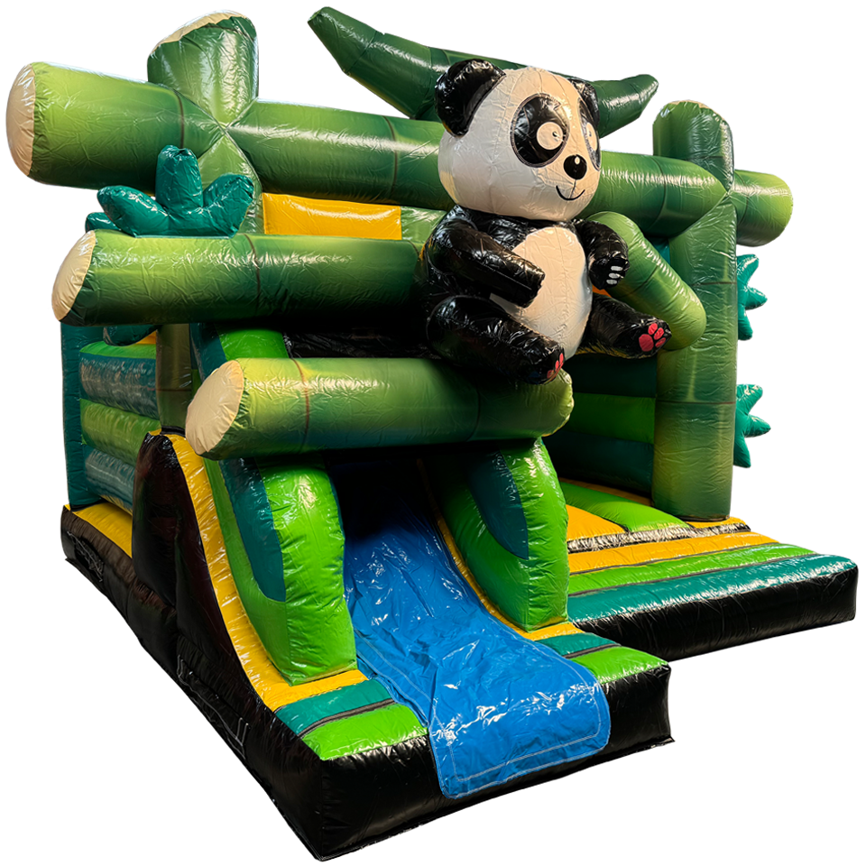 Château gonflable Combo Midi 3D Panda avec obstacles