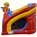 Curve Bounce N Slide Pompiers Chateau Gonflable