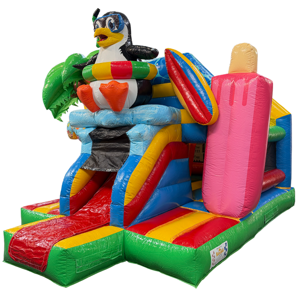 Château gonflable Fframe Midi Crazy Pingouin