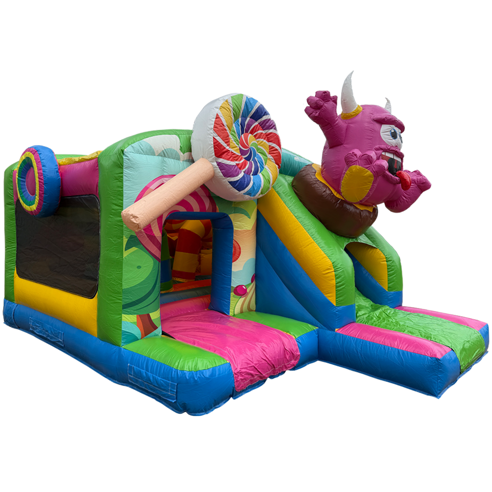 Château gonflable Funbox Midi Cookie Monster Fuchsia