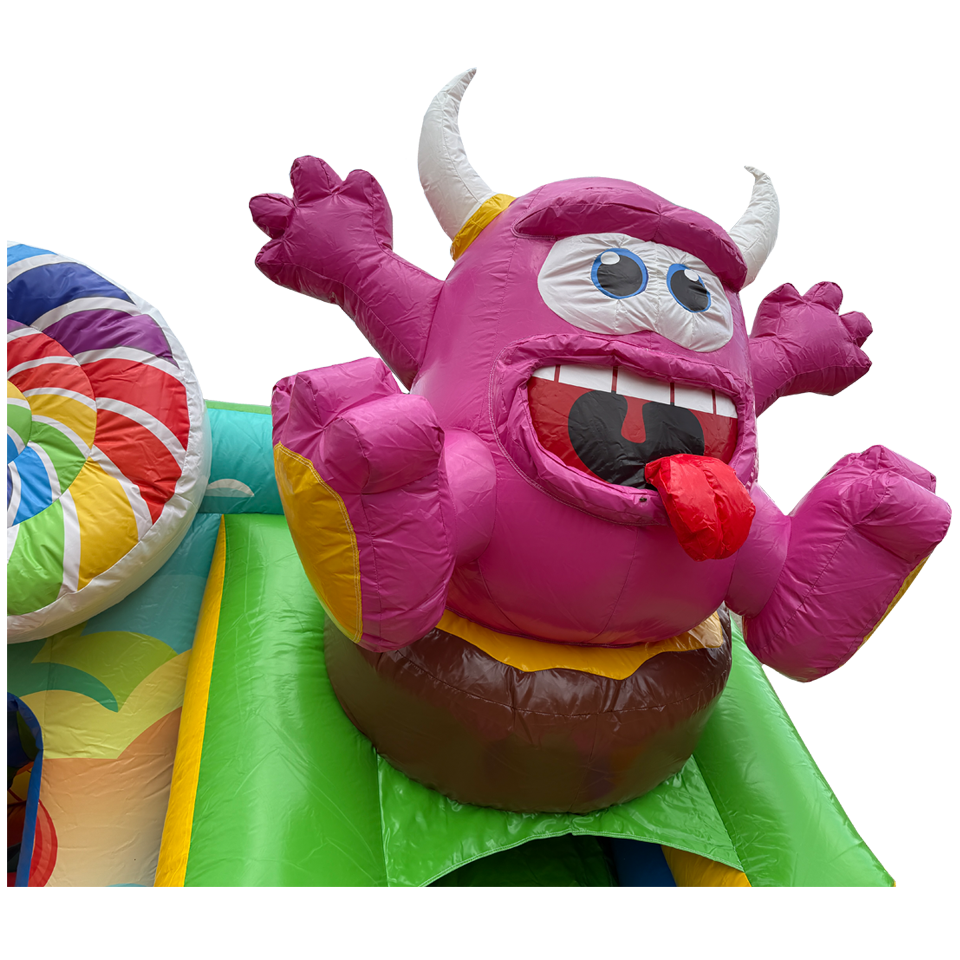 Château gonflable Funbox Midi Cookie Monster Fuchsia