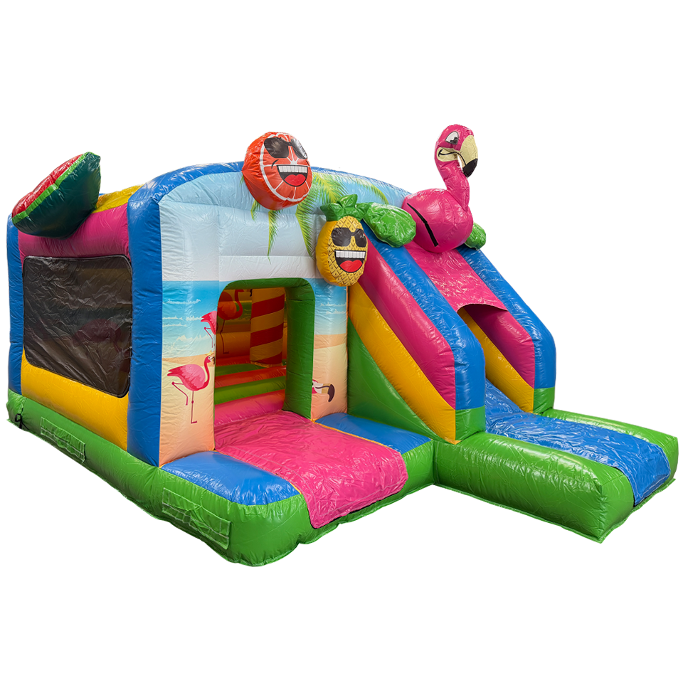 Château gonflable Funbox Midi Flamant rose