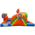 Kids Zone Cookie Monster Orange Chateau Gonflable