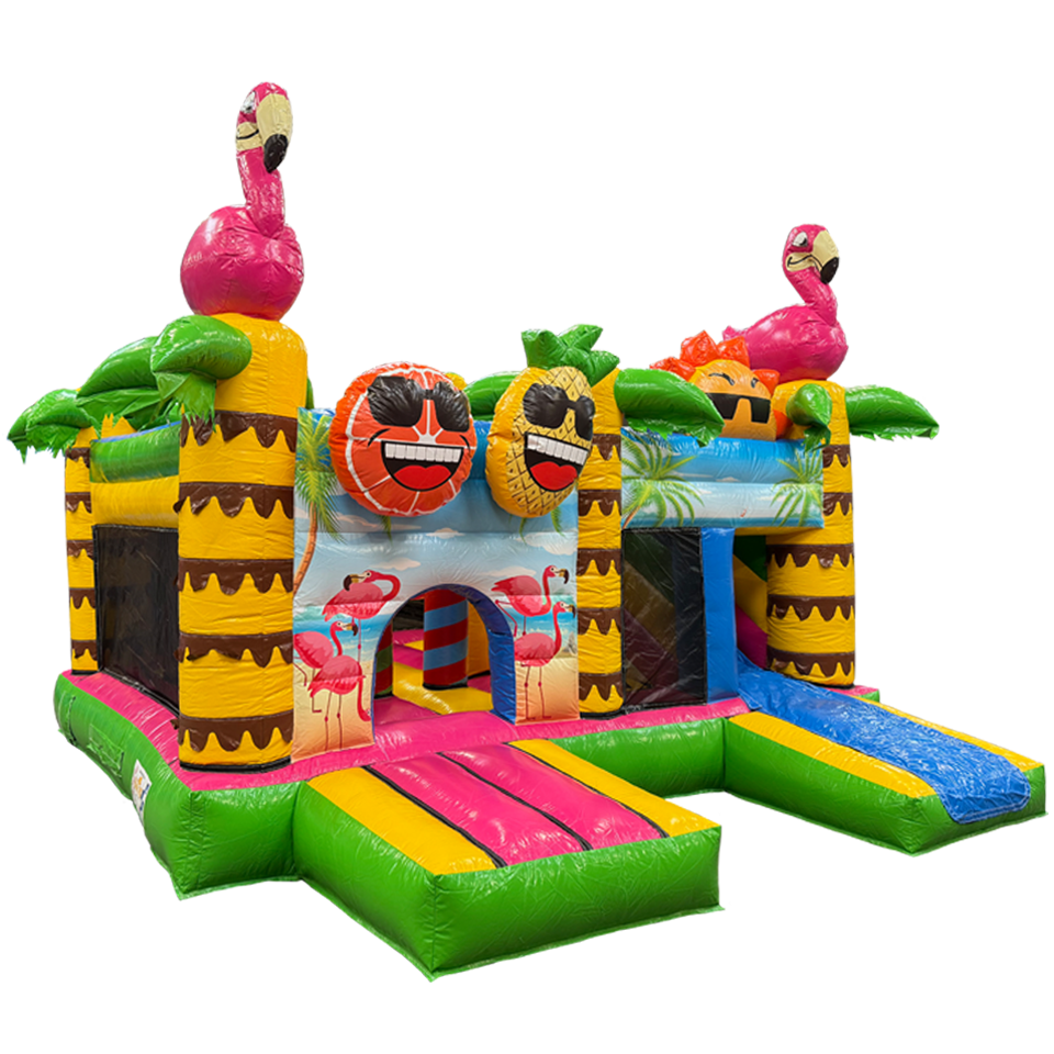 Château Gonflable Multiplay Maxi Flamingo Sans Toit